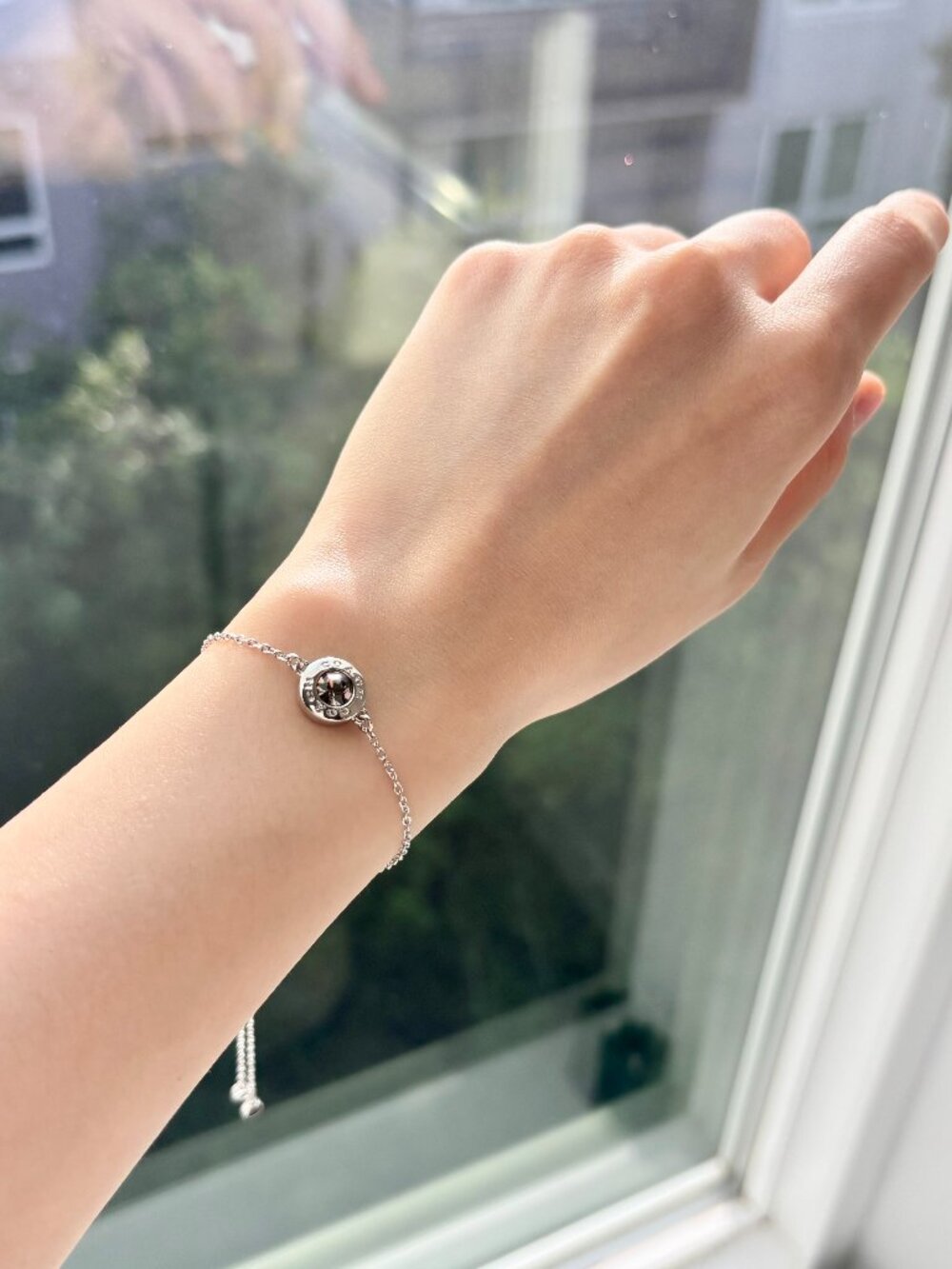 Coach Bracelet - Open Circle Slider in Silver color